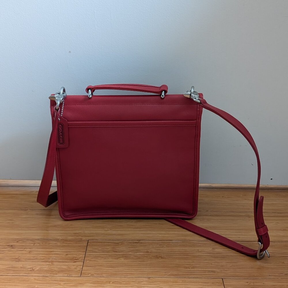 Vintage Coach Willis Bag - Red with Silver Hardware - Picture 4 of 14